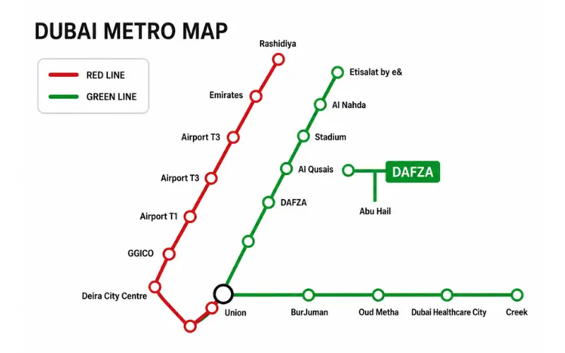 Bus Routes Dubai Airport Free Zone Metro Station 1